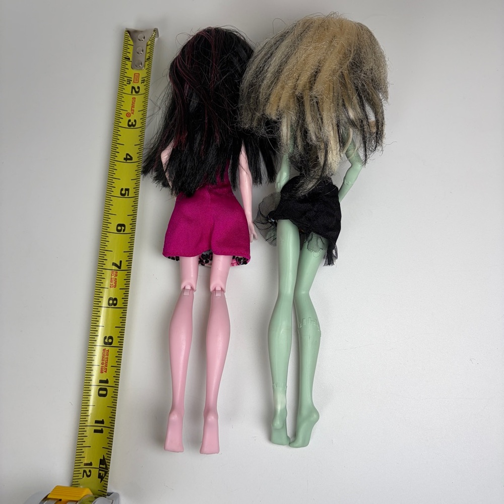 Monster High Draculaura Skull Print Dress & Frankie Stein Emoji Dolls Mattel - Picture 5 of 11